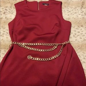 Timmy Hilfiger Asymmetrical Red Wine Dress Size 10